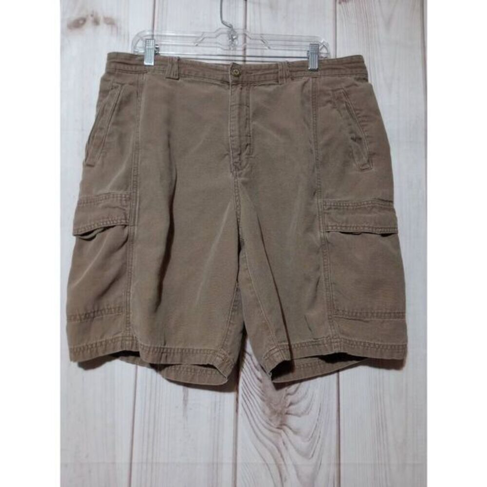 Tommy Bahama Relax Cargo Shorts Mens Size 36 Tan Cotton Tencel Casual Beach